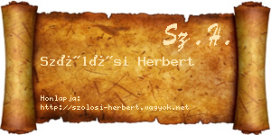 Szőlősi Herbert névjegykártya